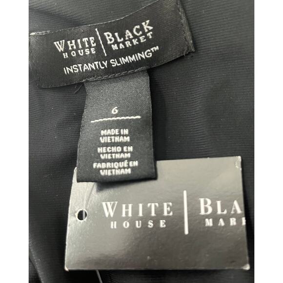 WHBM SLEEVELESS MIDI SLIMMING LAYERED BODYCON DRESS, WOMENS, 6, BLACK/WHITE FLOR - Picture 8 of 12